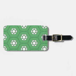 Green geometric design luggage tag bagagebricka