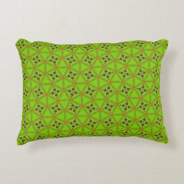 Green Geometric Floral Pattern Pillowcase Prydnadskudde