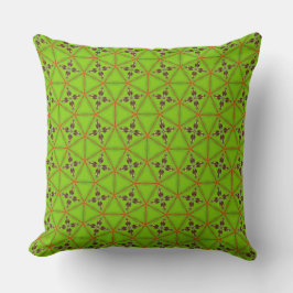 Green Geometric Floral Pattern Throw Pillow Kudde