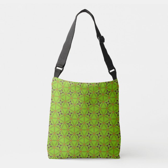 Green Geometric Pattern Shoulder Bag Axelväska (Framsida)