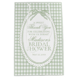 Green Gingham Coquette Bow Bridal Shower Favors