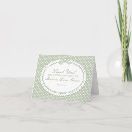 Green Gingham Coquette Bow Thank You Card  Tack Kort