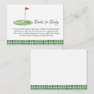 Green Gingham Golf Baby Shower Books for Baby Tilläggskort