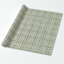 Green Gingham Plaid Wrapping Paper