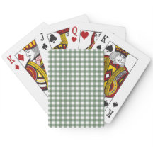 Green Gingham Playing Cards