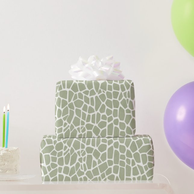 Green Giraffe Print Birthday Presentpapper (Festgåvor)