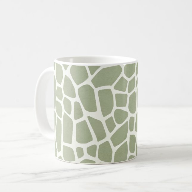 Green Giraffe Print Kaffemugg (Framsida vänster)