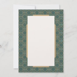 Green & Gold Art Deco Style Wedding Invitation Inbjudningar