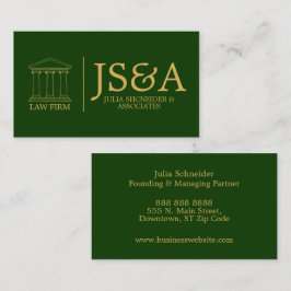 Green Gold Attorney Monogram Visitkort