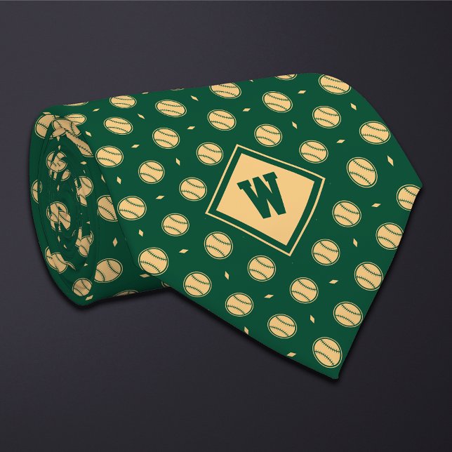 Green Gold Baseball Icon Necktie Slips (Skapare uppladdad)