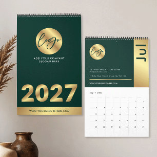 Green & Gold Company Logo Varumärkesmarknadsföring Kalender