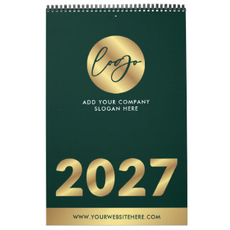 Green & Gold Company Logo Varumärkesmarknadsföring Kalender