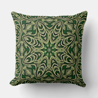 Green Gold Decorative Throw Pillow Kudde