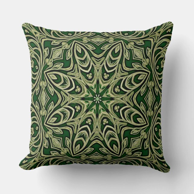 Green Gold Decorative Throw Pillow Kudde (Framsida)