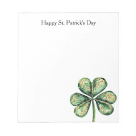 Green Gold Glitz Shamrock St. Patrick's Day Anteckningsblock