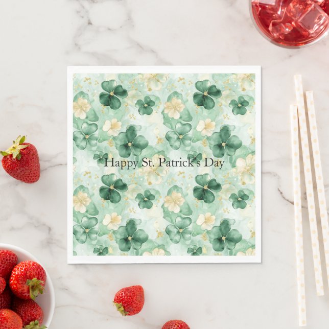 Green Gold Glitzy Glitter St. Patrick's Day   Pappersservett (Insitu)