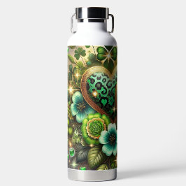 GREEN & GOLD IRISH HEARTS AND FLOWERS