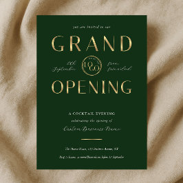 Green & Gold Logo Business Grand Opening Corporate Inbjudningar