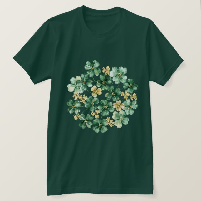 Green Gold Shamrock   T Shirt (Design framsida)