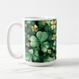 Green Gold Shamrocks St. Patrick's Day   Kaffemugg