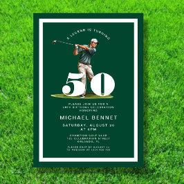 Green Golf 50th Birthday Invitation Inbjudningar