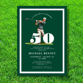 Green Golf 50th Birthday Invitation Inbjudningar