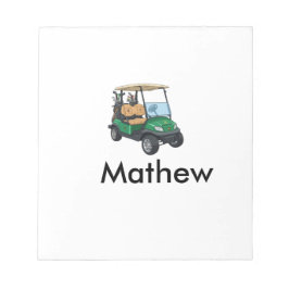 Green golf car name man sports boy gifts letter  anteckningsblock