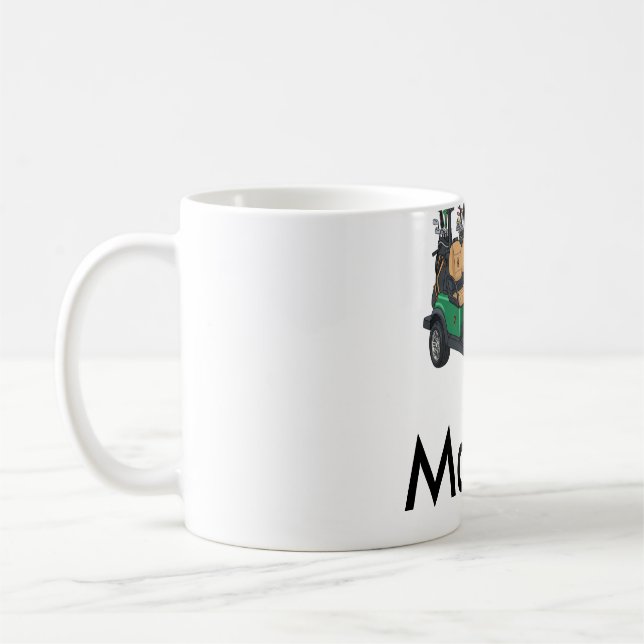 Green golf car name man sports boy gifts letter  kaffemugg (Vänster)