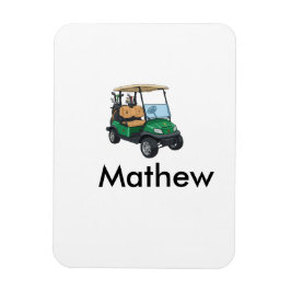 Green golf car name man sports boy gifts letter  magnet