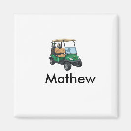 Green golf car name man sports boy gifts letter  magnet