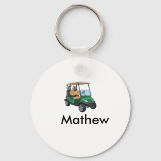 Green golf car name man sports boy gifts letter  nyckelring