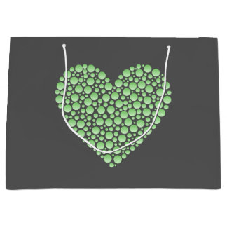 Green Gradient Heart Circles – Dark Grey Minimal 