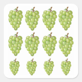 Green Grapes Fyrkantigt Klistermärke