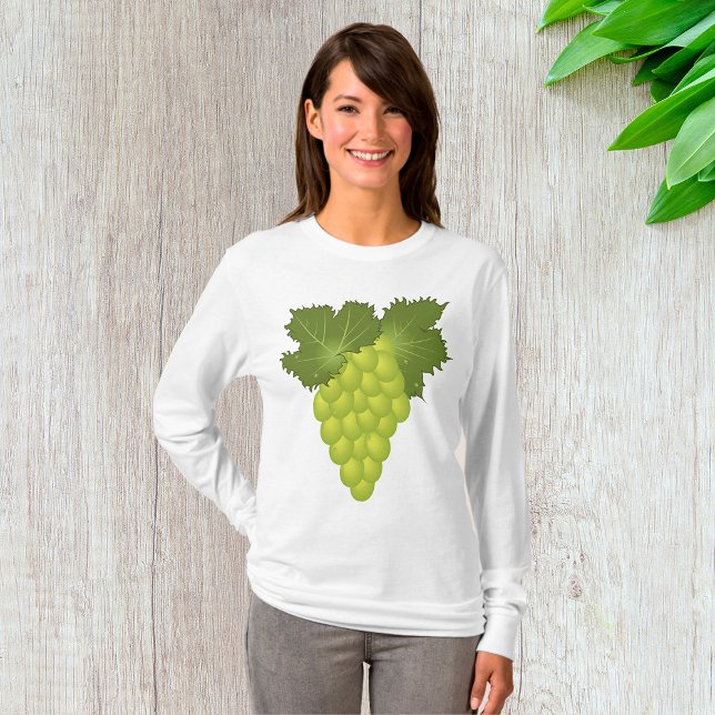 Green Grapes Vine Leaves Fresh Fruit T Shirt (Skapare uppladdad)