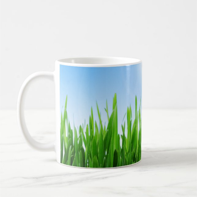 Green Grass Blue Sky Landscape-10826 Kaffemugg (Vänster)
