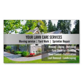 Green Grass Mowing Yarn Care Gardenin Magnetiska Visitkort