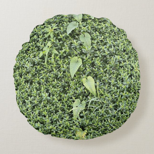 Green Grass Round Pillow - Bring the Outdoors In Rund Kudde (Framsidan)