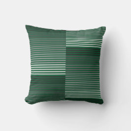 Green, Gray, Black, White Stripes Kudde