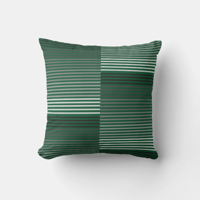 Green, Gray, Black, White Stripes Kudde (Framsida)