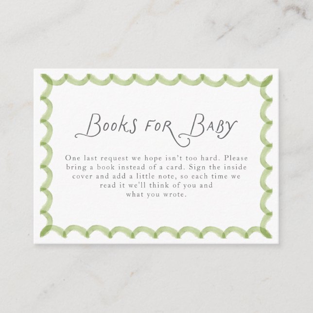 Green Hand Painted Frame Books for Baby Tilläggskort (Framsida)