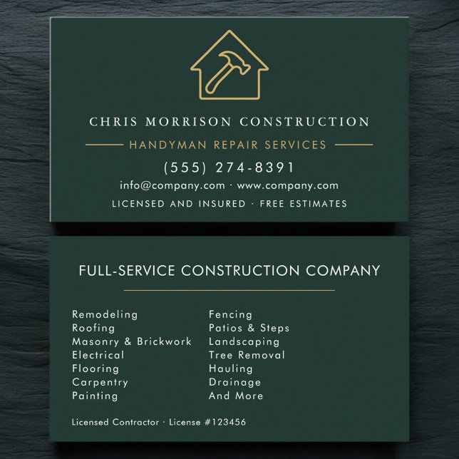 Green Handyman Construction  Visitkort (Skapare uppladdad)