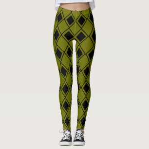 Green Harlequin  Leggings