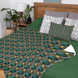 Green Headed Mallard Duck Photo Pattern Fleecefilt