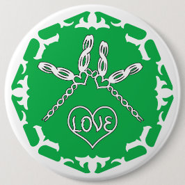 Green Heart Chakra "Love" Dragonflies White BG Knapp