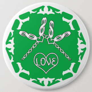 Green Heart Chakra "Love" Dragonflies White BG Knapp