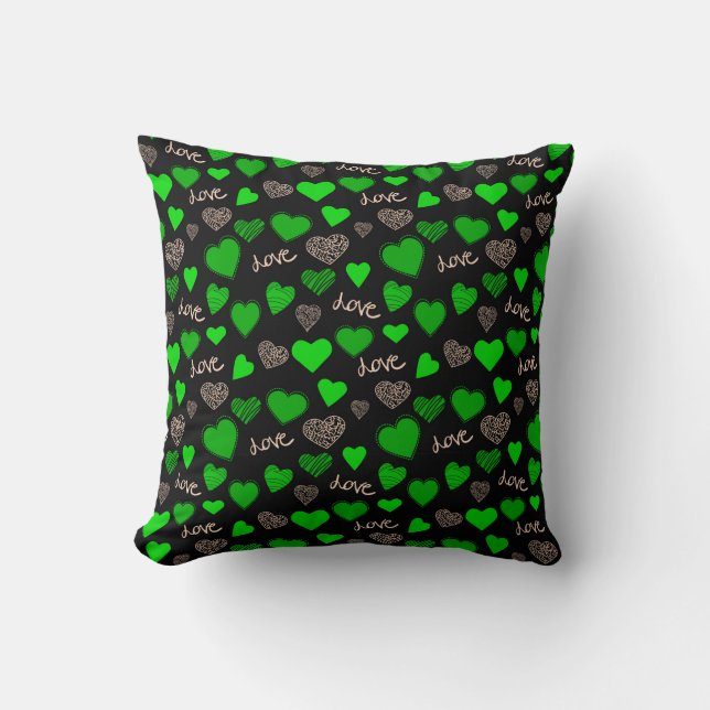 Green hearts kudde (Framsida)