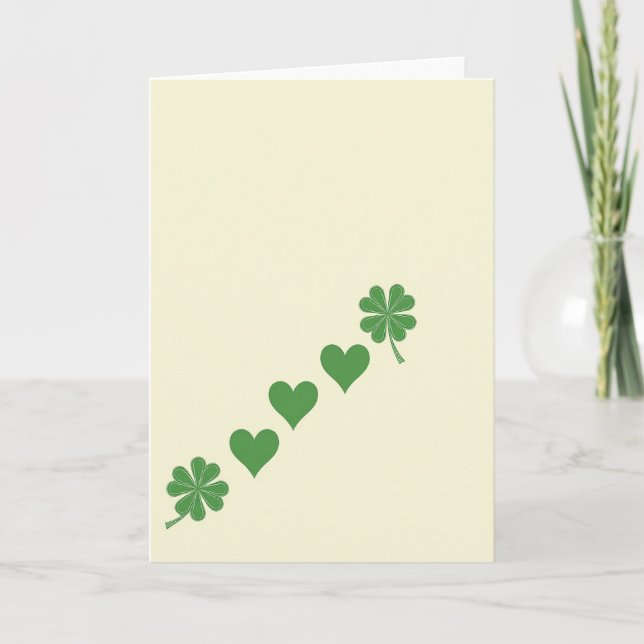 Green Hearts Lucky Card Kort (Framsida)