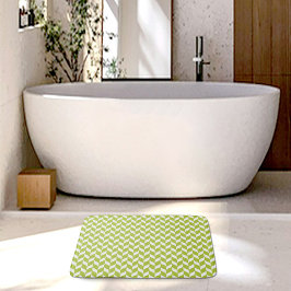 Green Herringbone Pattern Bath Mat Badrumsmatta