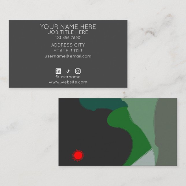 Green Hills Business Card Visitkort (Fram/baksida)