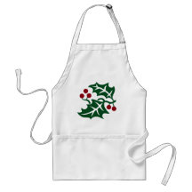 Green Holly and Red Berries Christmas Holiday